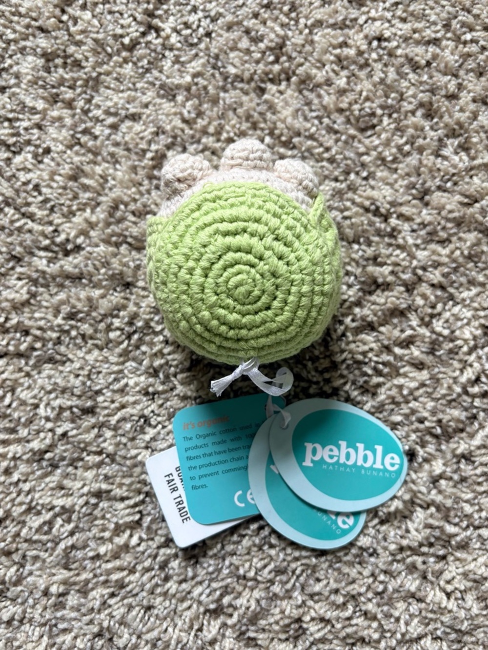 🥑Pebble Organic Crochet Veggie Rattle Set - Beet, Avocado, Cauliflower, Carrot - Picture 7 of 9